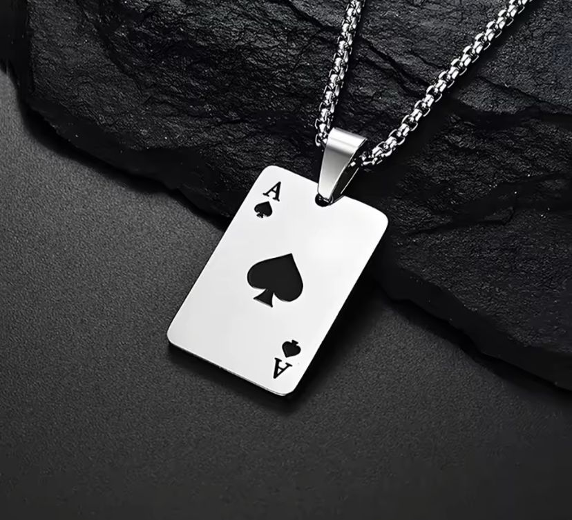 Stainless Poker Card Necklace